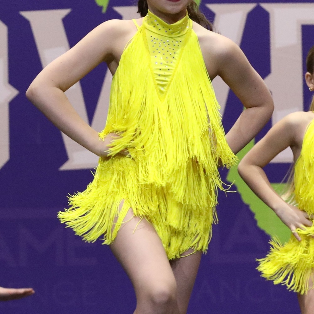 Vibrant Yellow Weissman Fringe Jazz Dance Costume